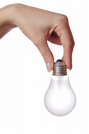 simsearch:400-04750349,k - Female hand holding bulb.Isolated on white. Stock Photo - Budget Royalty-Free & Subscription, Code: 400-05067156