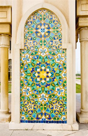 Detail of Mosque of Hassan II in Casablanca , Morocco. Typical mosaic Stock Photo - Budget Royalty-Free & Subscription, Code: 400-05067158