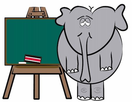 drained elephant teacher standing at easel chalkboard Stock Photo - Budget Royalty-Free & Subscription, Code: 400-05067340