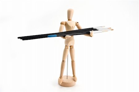 Artists model figurine standing up, holding brushes Foto de stock - Super Valor sin royalties y Suscripción, Código: 400-05067735