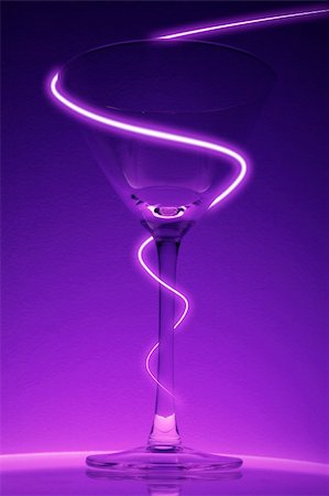 Cocktail glass and neon light Stock Photo - Budget Royalty-Free & Subscription, Code: 400-05067916