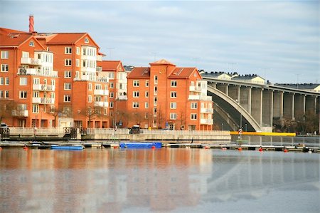 simsearch:400-04967673,k - Stockholm residential buildings reflecting on the water Stock Photo - Budget Royalty-Free & Subscription, Code: 400-05068650