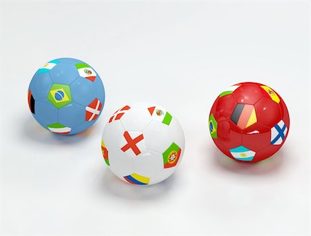 simsearch:400-06527636,k - three soccer-ball with flags on withe background -3d rendering Foto de stock - Royalty-Free Super Valor e Assinatura, Número: 400-05069232