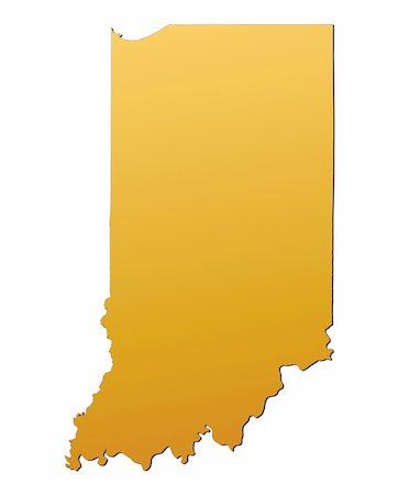 Indiana (USA) map filled with orange gradient. Mercator projection. Photographie de stock - Aubaine LD & Abonnement, Code: 400-05069804
