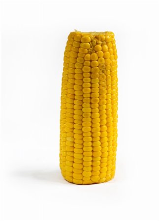 Boiled corn cob with shadow isolated on white background. Clipping path included. Stock Photo - Budget Royalty-Free & Subscription, Code: 400-05060100