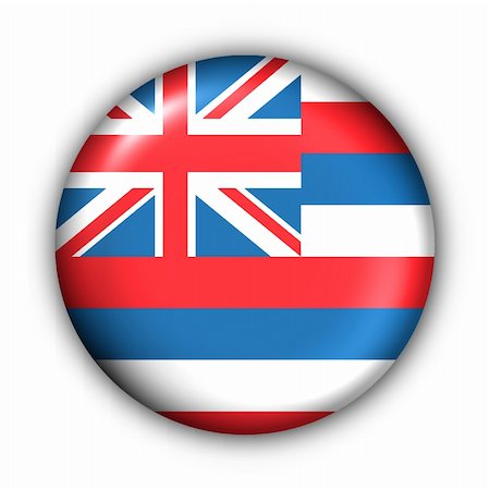 USA States Flag Button Series - Hawaii(With Clipping Path) Fotografie stock - Microstock e Abbonamento, Codice: 400-05060146