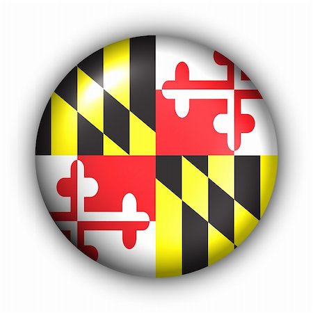 USA States Flag Button Series - Maryland (With Clipping Path) Fotografie stock - Microstock e Abbonamento, Codice: 400-05060153