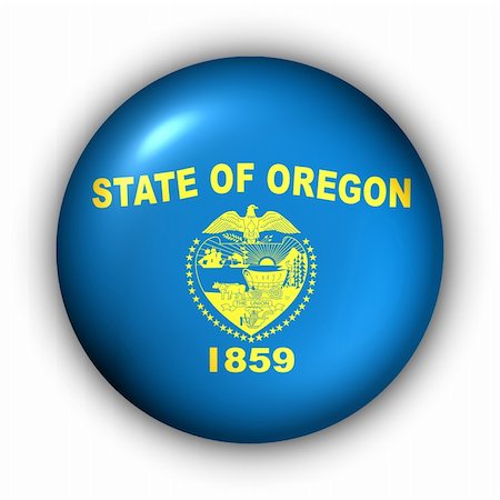 USA States Flag Button Series - Oregon(With Clipping Path) Fotografie stock - Microstock e Abbonamento, Codice: 400-05060162