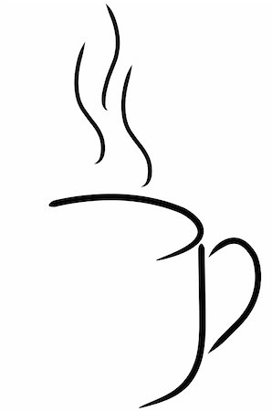 coffee mug or tea cup abstract in black and white Foto de stock - Super Valor sin royalties y Suscripción, Código: 400-05060286