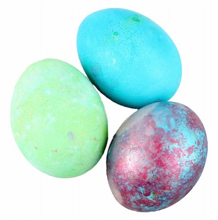 Multicolored easter eggs: green, blue and violet. Photographie de stock - Aubaine LD & Abonnement, Code: 400-05060762