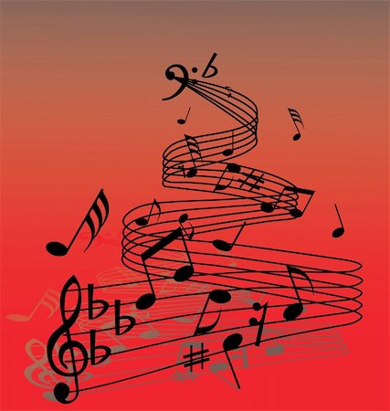 Abstract music background with different notes and lines Photographie de stock - Aubaine LD & Abonnement, Code: 400-05060835