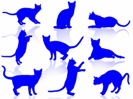 simsearch:400-05101651,k - Illustration about funny cats silhouette in typical poses Photographie de stock - Aubaine LD & Abonnement, Code: 400-05061189