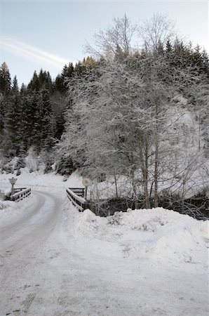 skifenok (artist) - Alpine forest road in winter Stock Photo - Budget Royalty-Free & Subscription, Code: 400-05061204