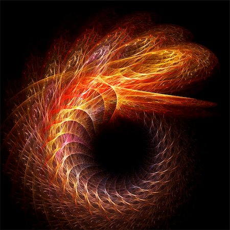 fire tail illustration - abstract chaos fire tail rays on dark background Photographie de stock - Aubaine LD & Abonnement, Code: 400-05061734