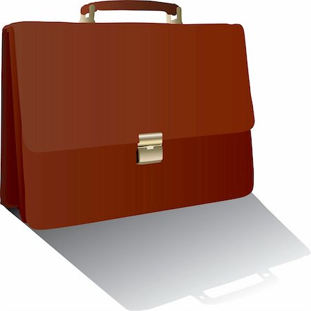 simsearch:649-08564128,k - Vector brown briefcase isolated on the white background Stockbilder - Microstock & Abonnement, Bildnummer: 400-05061961