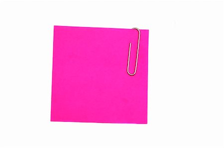 simsearch:400-03949678,k - Pink sticky isolated on a white back ground Foto de stock - Super Valor sin royalties y Suscripción, Código: 400-05062610