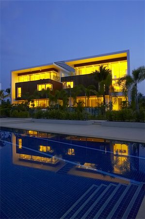 simsearch:400-08671578,k - View of nice modern villa in tropic environment Stock Photo - Budget Royalty-Free & Subscription, Code: 400-05062700