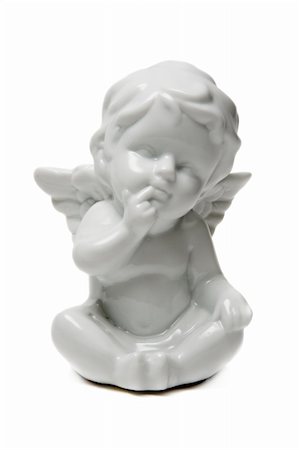 Little angel boy on the white background Stock Photo - Budget Royalty-Free & Subscription, Code: 400-05063567