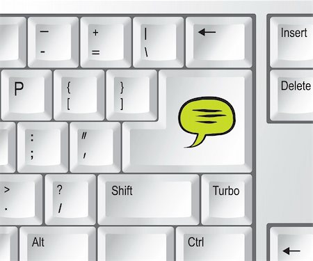 simsearch:400-04698351,k - Computer keyboard with "chat" key Stock Photo - Budget Royalty-Free & Subscription, Code: 400-05074667