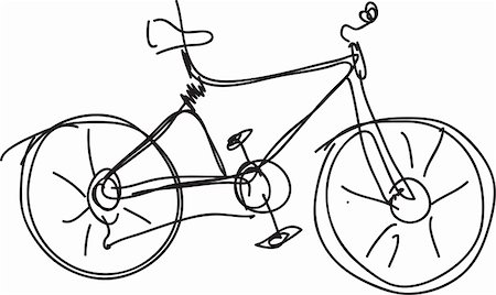 simsearch:400-04280818,k - Bicycle sketch isolated on white. Stock Photo - Budget Royalty-Free & Subscription, Code: 400-05074707