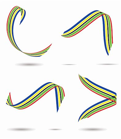 Collection of olympic coloured ribbons with drop shadow Stock Photo - Budget Royalty-Free & Subscription, Code: 400-05074752