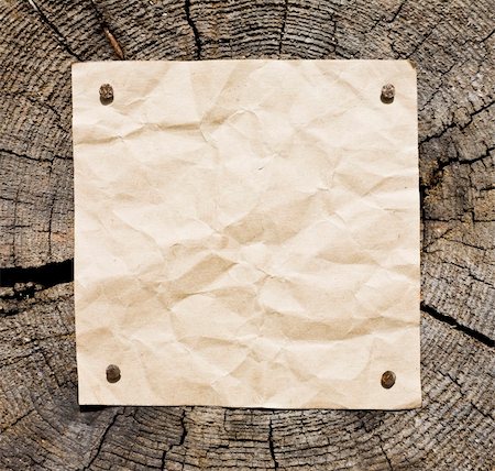 Old Paper On Wooden Background. Ready For Your message. Stock Photo - Budget Royalty-Free & Subscription, Code: 400-05074904
