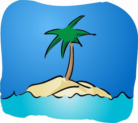 single coconut tree picture - Remote tropical island with palm tree and sand Stock Photo - Budget Royalty-Free & Subscription, Code: 400-05075373