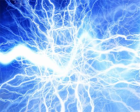 electrocuted - electrical sparks on a bright blue background Stock Photo - Budget Royalty-Free & Subscription, Code: 400-05075575