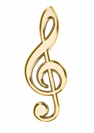 Close up of musical note isolated on white background - 3d render Photographie de stock - Aubaine LD & Abonnement, Code: 400-05076212