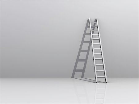 simsearch:400-08288188,k - White ladder backed to a white wall - rendered in 3d Photographie de stock - Aubaine LD & Abonnement, Code: 400-05076254