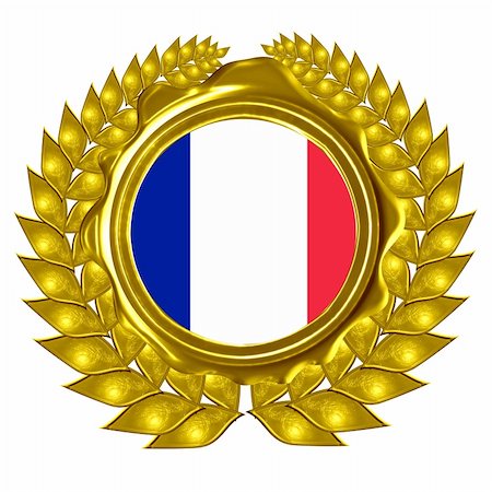 french flag winner - french flag in a wreath Stock Photo - Budget Royalty-Free & Subscription, Code: 400-05076397