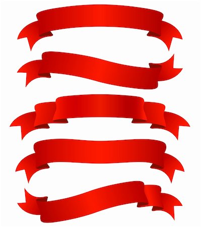 simsearch:400-08260320,k - set of five curled red ribbons, illustration Photographie de stock - Aubaine LD & Abonnement, Code: 400-05077161