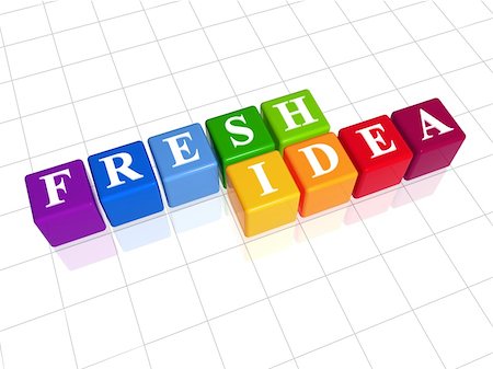 simsearch:400-07576614,k - 3d colour boxes with white letters with text - fresh idea Stock Photo - Budget Royalty-Free & Subscription, Code: 400-05077211