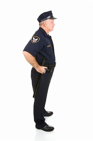 pictures of traffic police man - Handsome mature police officer in profile.  Full body isolated on white. Stock Photo - Budget Royalty-Free & Subscription, Code: 400-05077663
