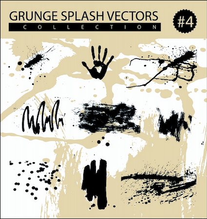 a wide collection of grunge splash vectors Photographie de stock - Aubaine LD & Abonnement, Code: 400-05077721