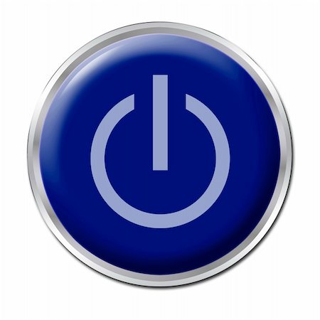 Blue button with the symbol "On/Off" Stock Photo - Budget Royalty-Free & Subscription, Code: 400-05077918