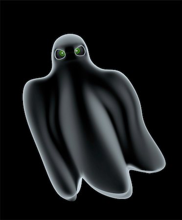 Ghost with green eyes. Object over black Stock Photo - Budget Royalty-Free & Subscription, Code: 400-05078853