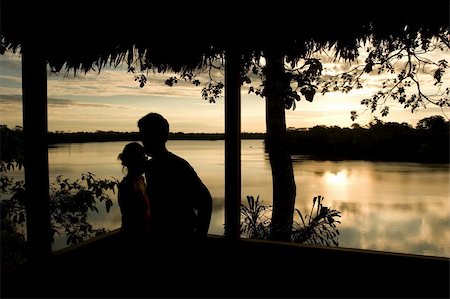 rainforest lodge - Lake Sandoval is located Tambopata-Candamo which is a nature reserve in the Peruvian Amazon Basin south of the Madre de Dios River Stock Photo - Budget Royalty-Free & Subscription, Code: 400-05079438