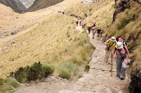 simsearch:400-05012759,k - most popular of the Inca trails for trekking is the Capaq Ñan trail, which leads from the village of Ollantaytambo to Machu Picchu Stock Photo - Budget Royalty-Free & Subscription, Code: 400-05079445