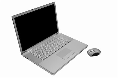 simsearch:400-04526083,k - Modern and fashionable laptop with the wireless mouse Photographie de stock - Aubaine LD & Abonnement, Code: 400-05070054