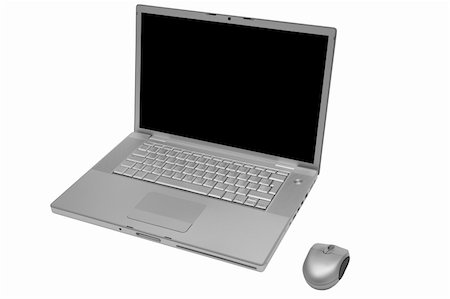 simsearch:400-04526083,k - Modern and fashionable laptop with the wireless mouse Photographie de stock - Aubaine LD & Abonnement, Code: 400-05070053