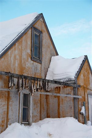 A wooden house with dried fishes, Greenland Stock Photo - Budget Royalty-Free & Subscription, Code: 400-05070252