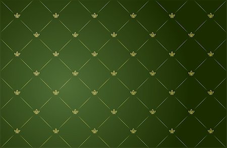 Vector illustration of green and gold vintage wallpaper Stock Photo - Budget Royalty-Free & Subscription, Code: 400-05070277