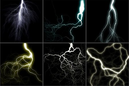 exploding electricity - the lighting image set (digital graphic) Foto de stock - Super Valor sin royalties y Suscripción, Código: 400-05070480