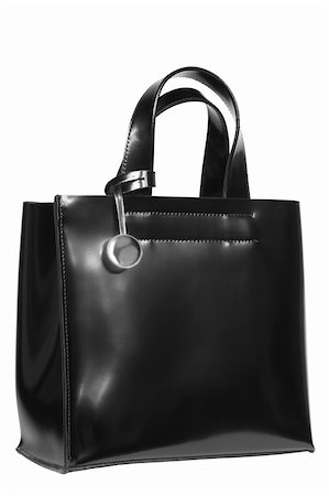 simsearch:400-04492880,k - black leather bag on a white background Photographie de stock - Aubaine LD & Abonnement, Code: 400-05070509