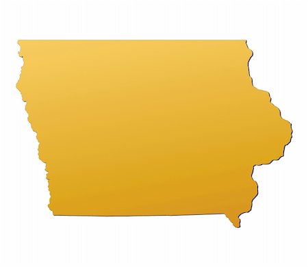 Iowa (USA) map filled with orange gradient. Mercator projection. Stockbilder - Microstock & Abonnement, Bildnummer: 400-05070744