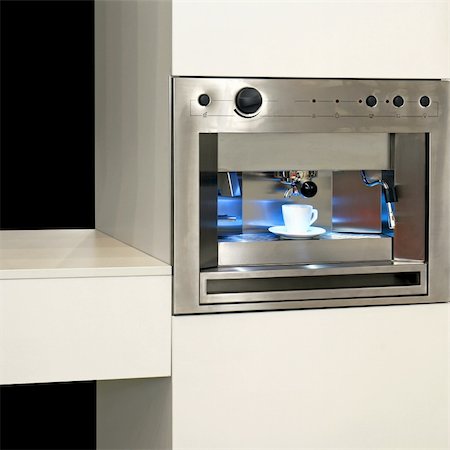 Big new coffee machine for espresso and cappuccino Stock Photo - Budget Royalty-Free & Subscription, Code: 400-05070964