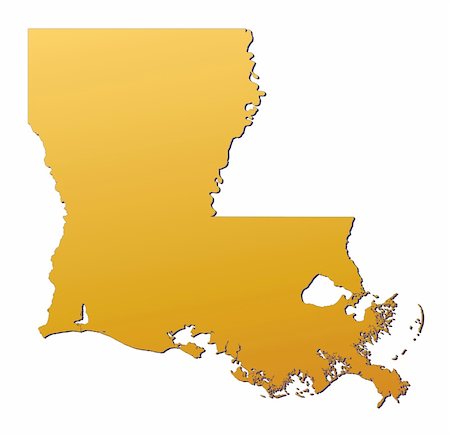 Louisiana (USA) map filled with orange gradient. Mercator projection. Stock Photo - Budget Royalty-Free & Subscription, Code: 400-05071016