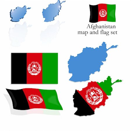 simsearch:400-04724193,k - Vector illustration of Afghanistan map and flag Stock Photo - Budget Royalty-Free & Subscription, Code: 400-05071010