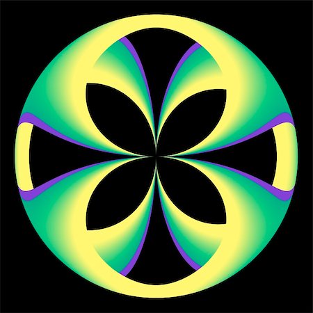 patballard (artist) - An abstract circular fractal done is shades of yellow, green, and purple. Stock Photo - Budget Royalty-Free & Subscription, Code: 400-05071120